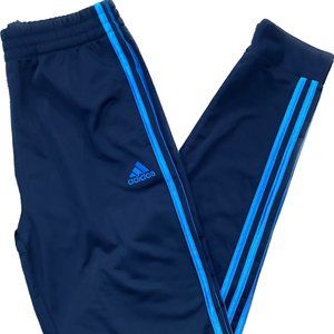 Adidas Track Pants Joggers Navy Blue with Royal Blue Stripes